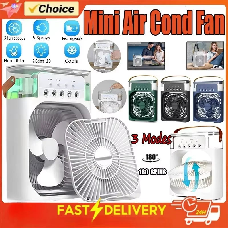 Experience Ultimate Comfort with the 3-in-1 Portable Mini Air Cooler Fan - Your Perfect Home & Office Companion!