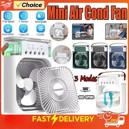Experience Ultimate Comfort with the 3-in-1 Portable Mini Air Cooler Fan - Your Perfect Home & Office Companion!